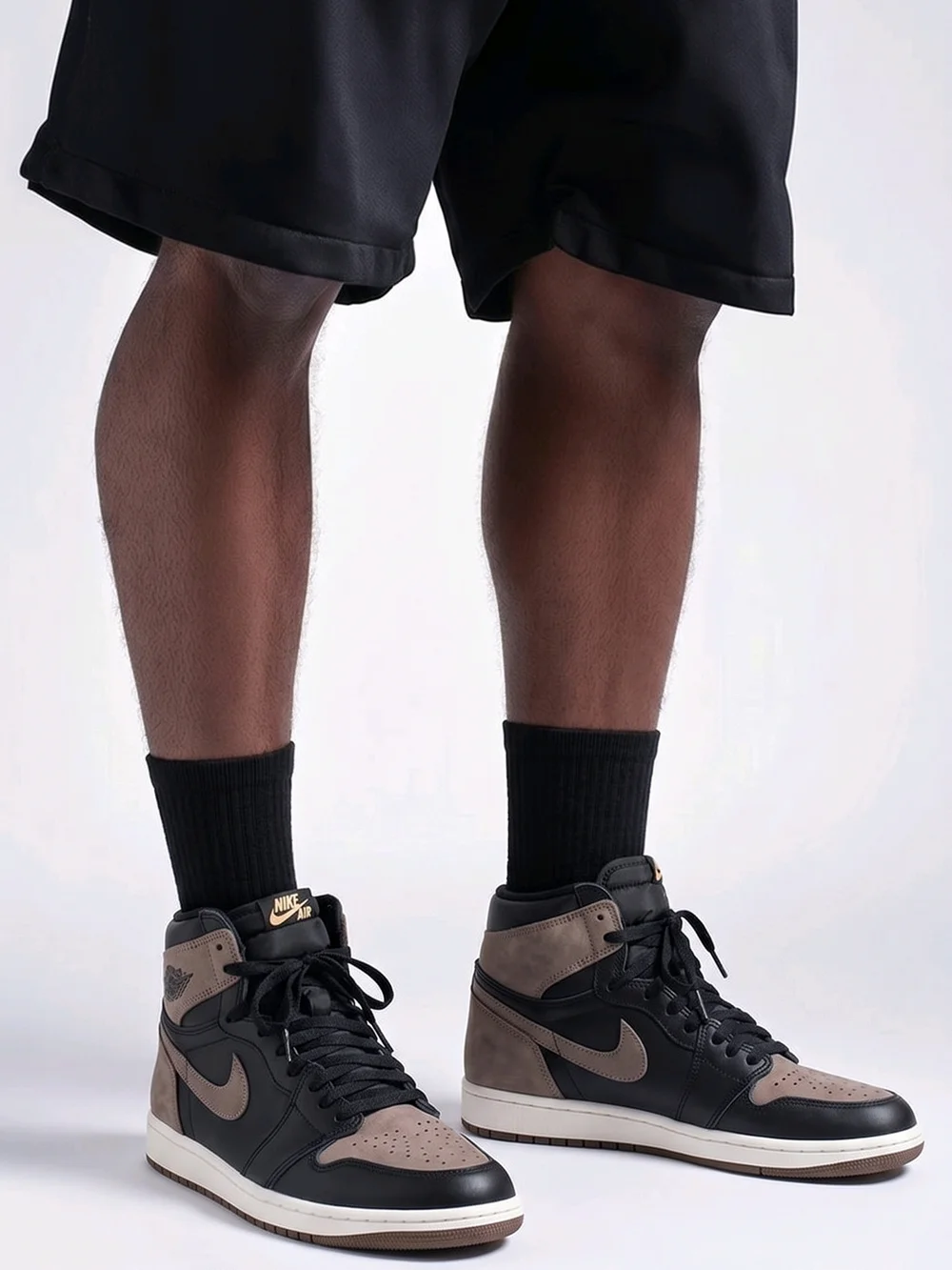 Nike Air Jordan 1 Retro High O.G. Palomino Sneakers - Black & Taupe Size 12 VGC